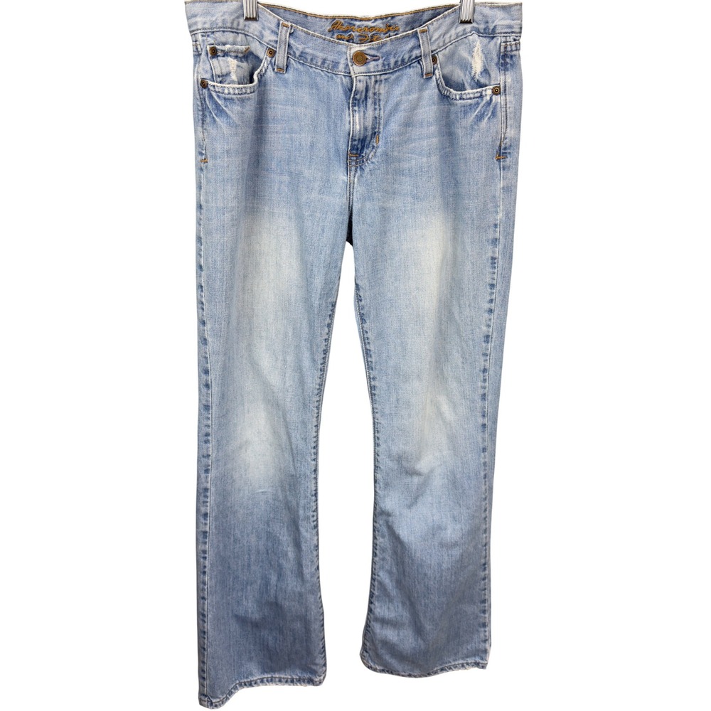 VTG Y2K Abercrombie & Fitch Womens Size 10R Bootcut Distressed Jeans Indie Boho